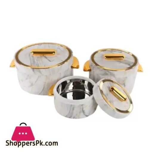 Food Warmer Hotpot Set Marble & Golden (Set of 3) JY-002