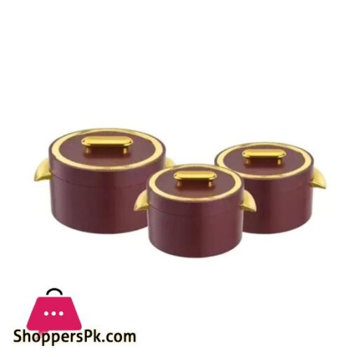 Food Warmer Hotpot Set Maroon & Gold (Set of 3) JY-007