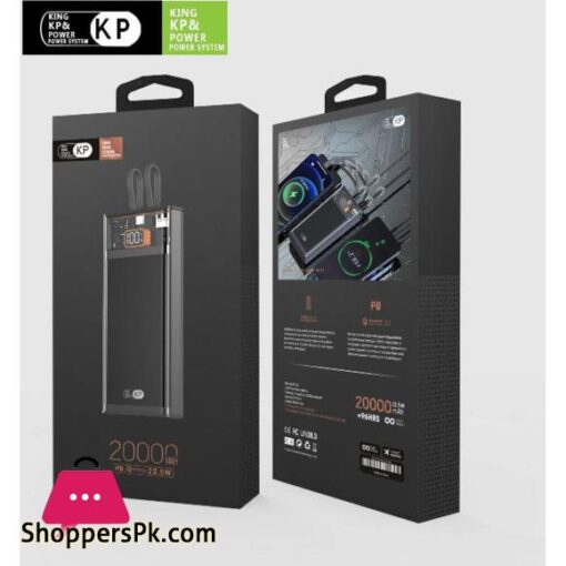 KP King Power 20000 mAh Power Bank Mobile Charging Power Bank 225 watt Fast Charging Power Bank C Type Support