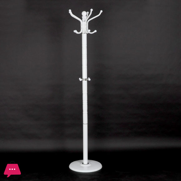 Metal Coat Stand with Marble Base White ESS9936