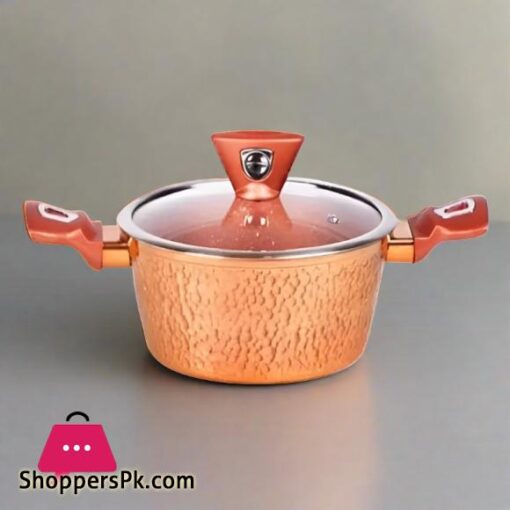 Non Stick Pot With Glass Lid Orange 20cm 869-20