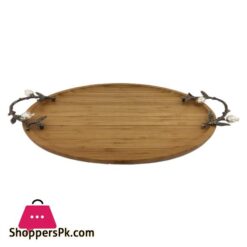 WB1068 Oval Tray Wood Lrg ORCHID 6c