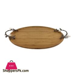 WB1067 Oval Tray Wood Med ORCHID 6c