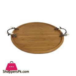 WB1061 Round Tray Wood Med ORCHID 6c