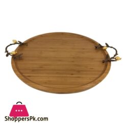 WB1065 Round Tray Wood Lrg ORCHID 6c