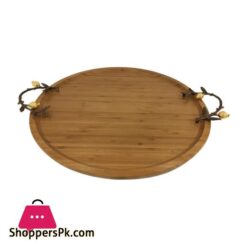 WB1064 Round Tray Wood Med ORCHID 6c