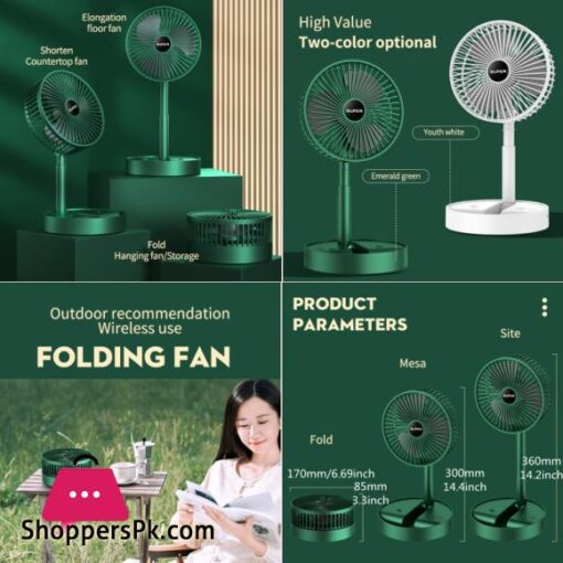 Portable Mini Foldable Telescopic Desktop Electric Fan 3 Speed Mute Small