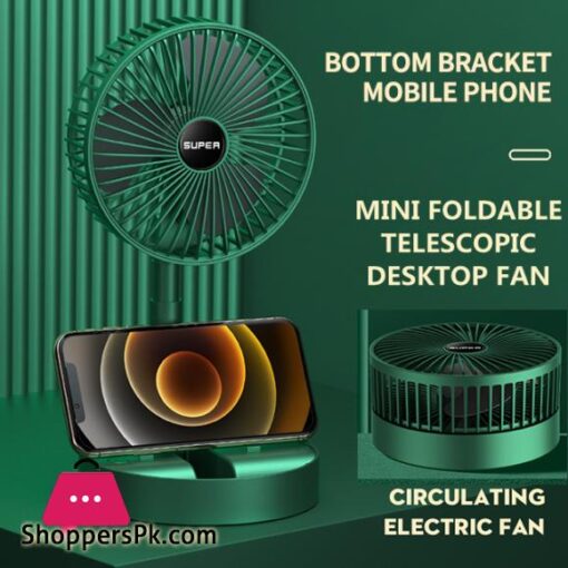 Portable Mini Foldable Telescopic Desktop Electric Fan 3 Speed Mute Small