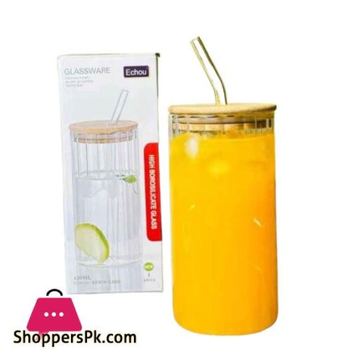 Juice Glass with straw 1PC AIR TIGHT STRAW JUICE JAR 420Ml EPB78L1 HIGH QUALITY BOROSILICATE MADE Glass light in weigh can use in everyday drink