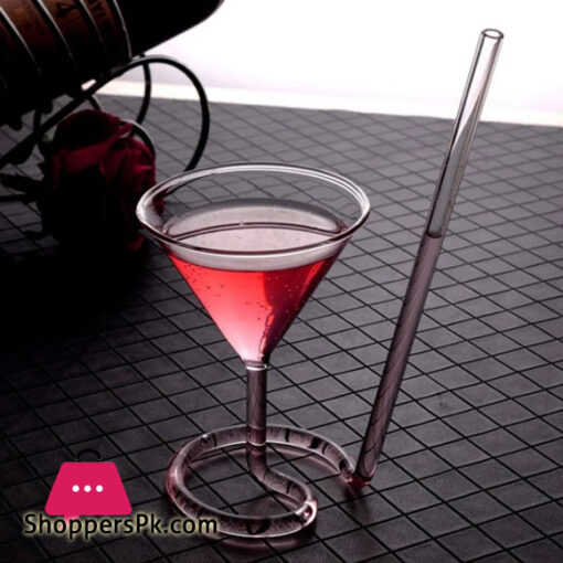 Spiral Straw Molecular Cocktail Glass Transparent 