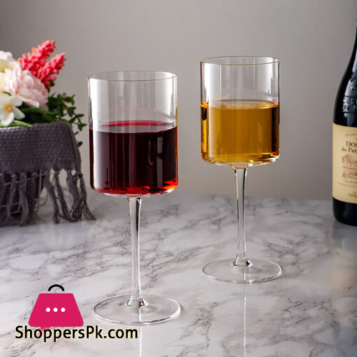 Square Wine Glasses Wine Glasses Hand Blown Edge Modern Flat Bottom Glass