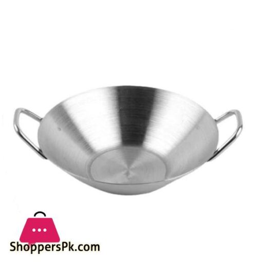 Stainless Steel Wok Silver Large DS1003