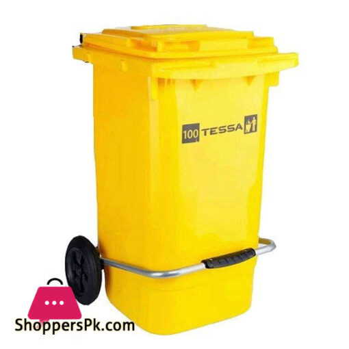 Tessa Garbage Bin With Wheel & Foot Pedal 100 Liter Iran Made