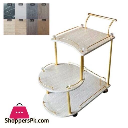 202 E02 Unique Shape Tea Trolley White