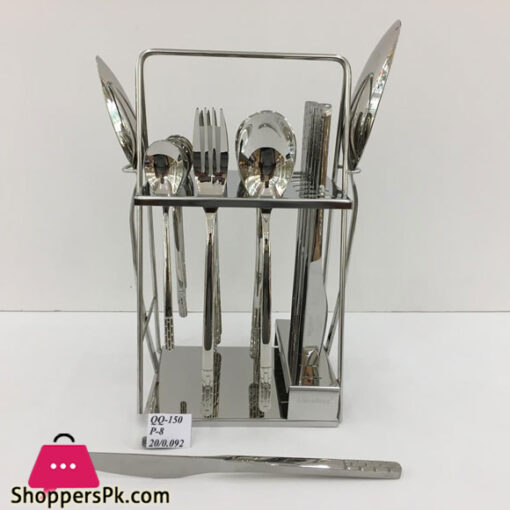 Alpenburg 26Pcs Cuttlery Set Silver Block Design With Stand QQ150