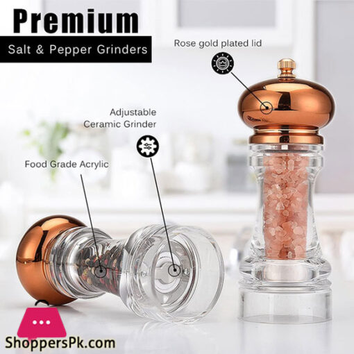 Crystal Acrylic Salt and Pepper Mill Rose Gold 1Pcs Medium SB3029