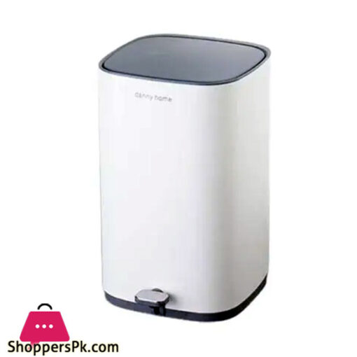 DANNY HOME Stainless Steel Dust Bin Powder Coating Metal Trash Can 10 Liter