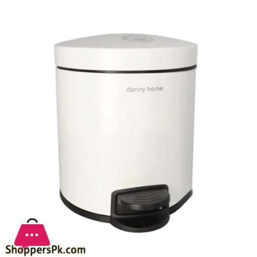 DANNY HOME Stainless Steel Dustbin Trash Can 3 Liter White