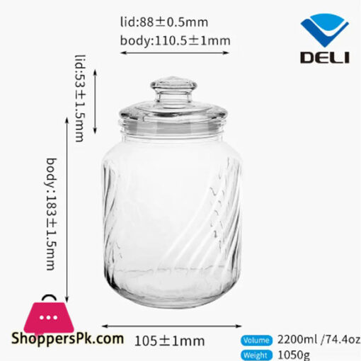 Delisoga Fancy Glass Jar 2.2L