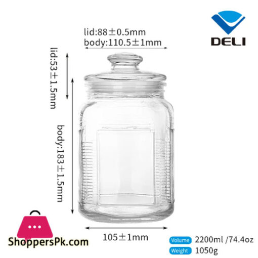 Delisoga Fancy Glass Jar 2.2L