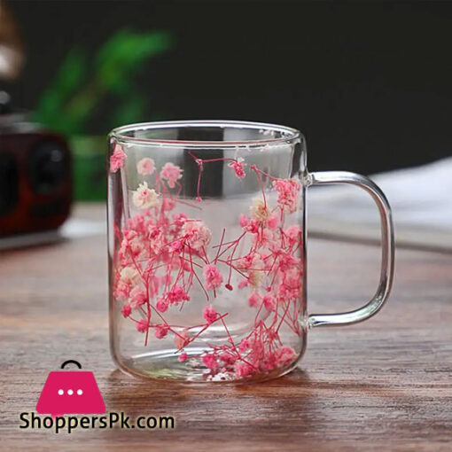 Double Wall Dry Flower Coffee and Tea Cup