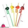 Elegant Curl Design Fruit Straw Multi Colour 3Pcs Set 40570