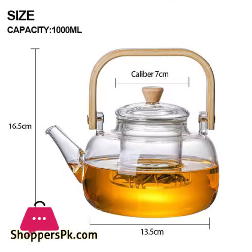 Glass Teapot Heat Resistant Water Tea Health Pot Tea Kettle 1000ML