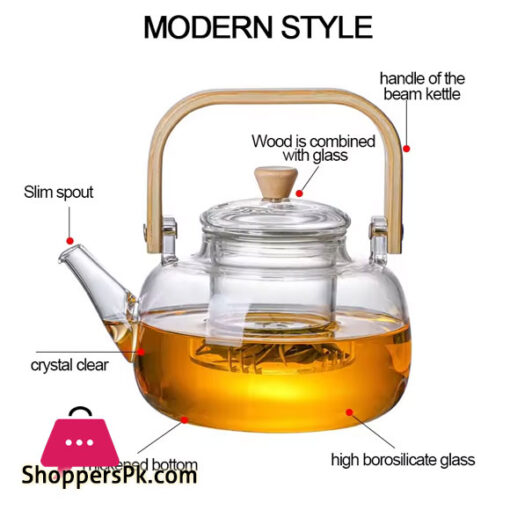 Glass Teapot Heat Resistant Water Tea Health Pot Tea Kettle 1000ML