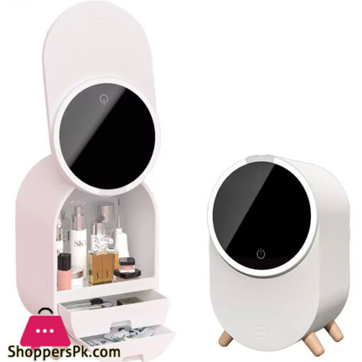 HD Mirror Makeup Storage Box LED Rotating Jewelry Cosmetic Organizer Skin Care Lipstick Desktop Drawer