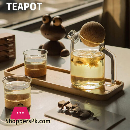 Japanese Teapot With Ball Lid High Borosilicate Glass Boiled Teapot Flower Tea Pot Cup Juice Cold Kettle 450ML