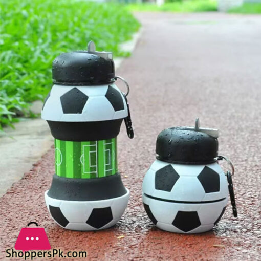 Leakproof Portable Leakproof Water Bottle for Kids, Fold Mug - Football