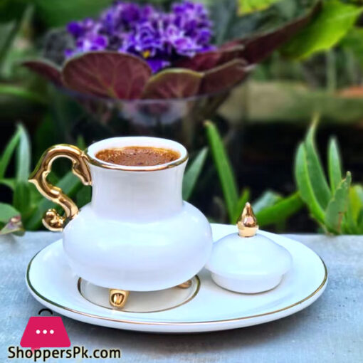 Luxury White with Porcelain Turkish Cup Saucer