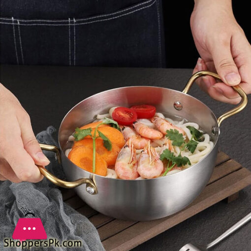 Non-Stick Noodle / Frying Pan Silver with Golden Handle GST2104