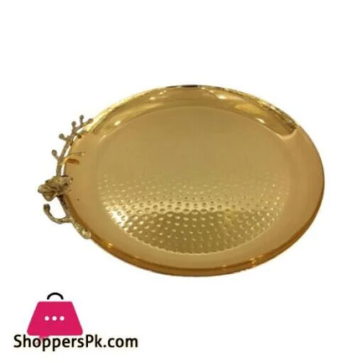 ORCHID Hammered Golden Round Tray Large CD6449