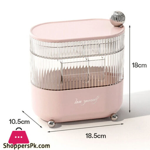 Rotating Jewelry Box Multi-layer Desktop Storage Box for Cosmetics Lipsticks Cables Jewelry Makeup Organizer