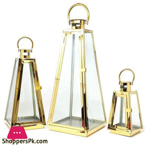 SHINY GOLD DESIGN CANDLE LAMP HOLDERS-3PCS SET SXG-002