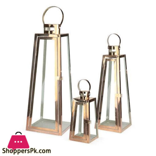 SHINY ROSE-GOLD DESIGN CANDLE LAMP HOLDERS-3PCS SET SXG-003