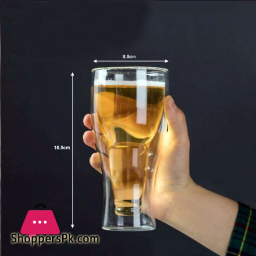 SPK Luxurious Double Wall Beer Bottle Upside Down Glass 1Pc-250ML