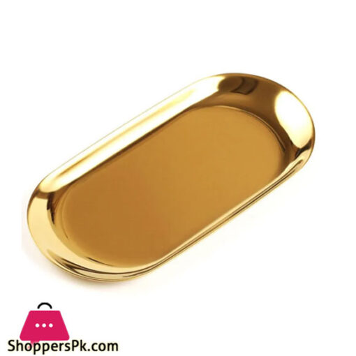 Stainless Steel Gold Oval Decorative Tray Long GST2036