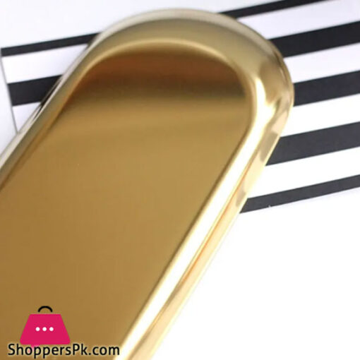 Stainless Steel Gold Oval Decorative Tray Long GST2036