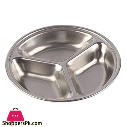 Stainless Steel Sauce Plate 3 Partition 12CM Silver GST2074