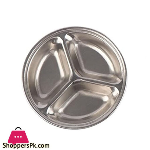 Stainless Steel Sauce Plate 3 Partition 12CM Silver GST2074