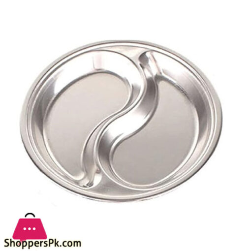 Stainless Steel Sauce Plate 2 Partition 12CM Silver GST2073