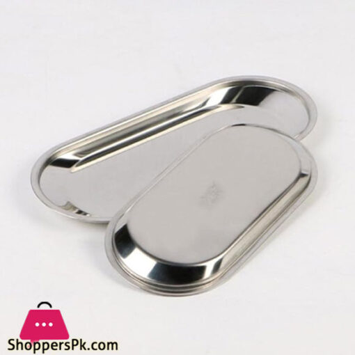 Stainless Steel Silver Oval Decorative Tray Long GST2042