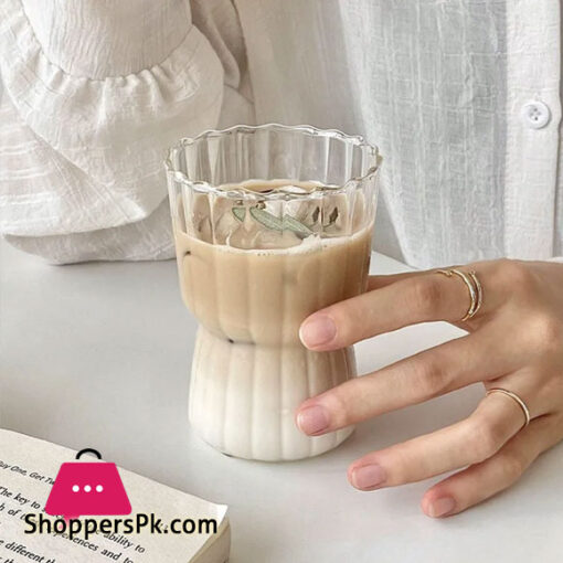 Striped Glass Cup Ripple Drinking GlassesTea Juice Cup Quality Water Milk Home Drinkware Glass Office Coffee Cup