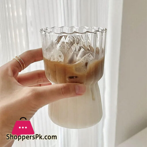 Striped Glass Cup Ripple Drinking GlassesTea Juice Cup Quality Water Milk Home Drinkware Glass Office Coffee Cup