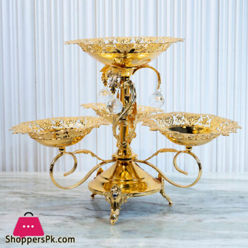 ORCHID Fruit Serving Dishes Stand Gold TA1116