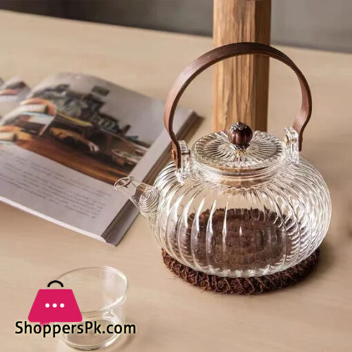 Teapot High Temperature Resistant Thickened Glass Teapot Wood Handle Tea Brewing Electric Clay Oven Special