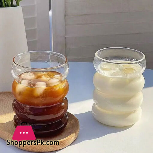 Wave Shape Drinkware Glass Cup Heat-resistant Tea Mug Coffee Juice Milk Tea