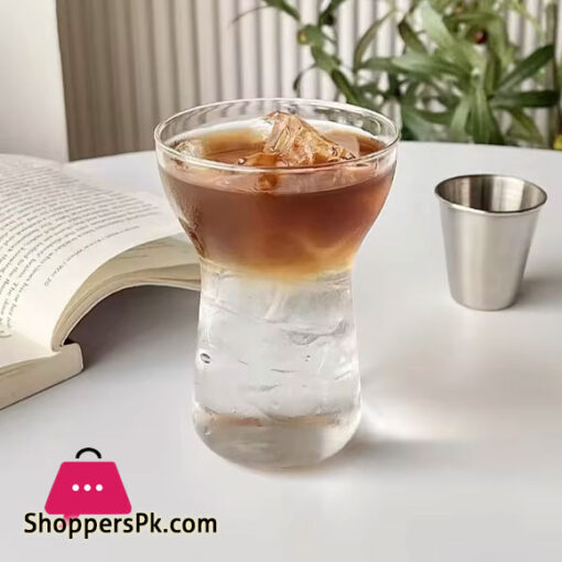 Wide Mouth Borosilica Transparent Glass Breakfast Milk Juice Iced Coffee Cups